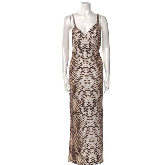 NEW Mara Hoffman XS Maxi Dress Snake Animal Tank Long Boho BodyCon Sexy Backless - Picture 1 of 11